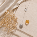 World Blooms Silver Finish Ball Necklace with Citrin Quartz
